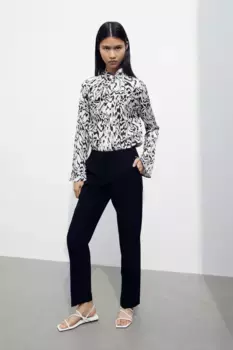 Драпированная блузка H&M, бежевый