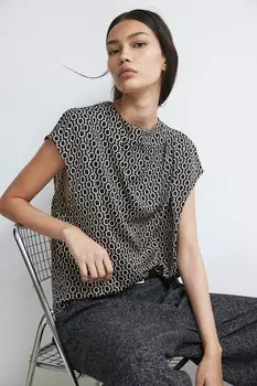 Драпированная блузка H&M, черный