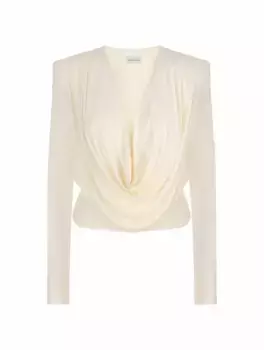 Драпированная блузка Magda Butrym, бежевый