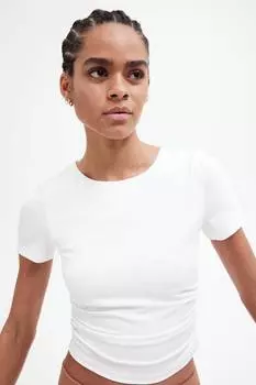 Драпированная футболка H&M, белый