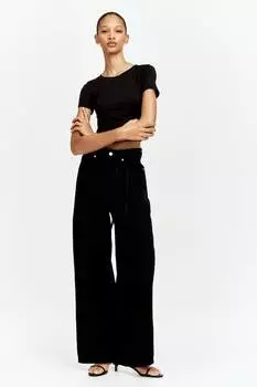 Драпированная футболка H&M, черный