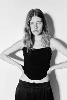 Драпированная майка H&M, черный