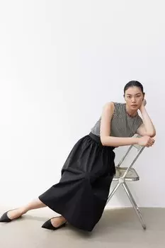 Драпированная майка H&M, черный