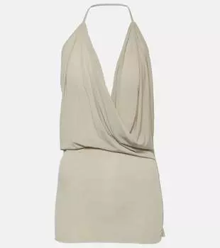 Драпированная майка из купро-смеси Rick Owens, белый