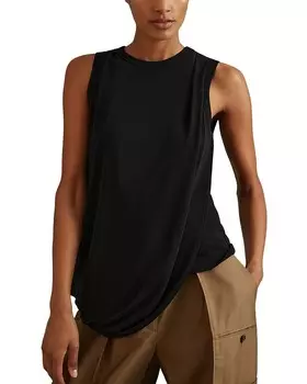 Драпированная майка REISS Elva, черный