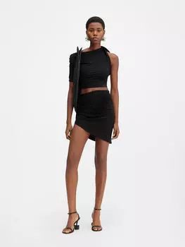 Драпированная мини-юбка JACQUEMUS The Drapeado mini skirt, черный