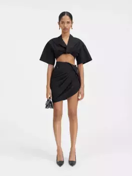 Драпированная мини-юбка La mini jupe Saudade Jacquemus, черный
