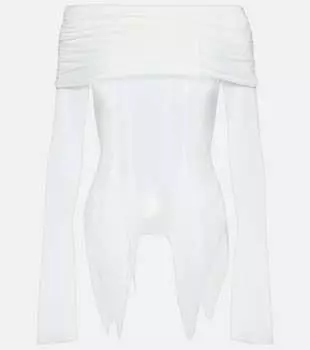 Драпированная рубашка Didu, белый