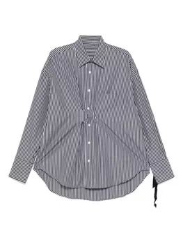 Драпированная рубашка в полоску marina yee, черный