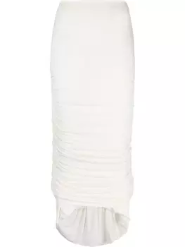 Драпированная юбка миди с завышенной талией CONCEPTO, белый
