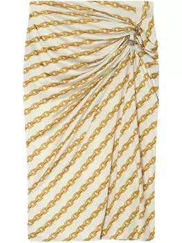Драпированная юбка с брошью Versace, золотой