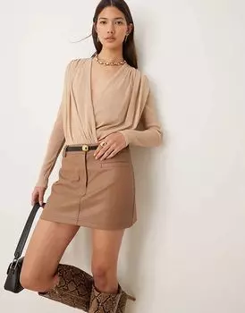 Драпированное боди из черного золота с блестками Abercrombie & Fitch