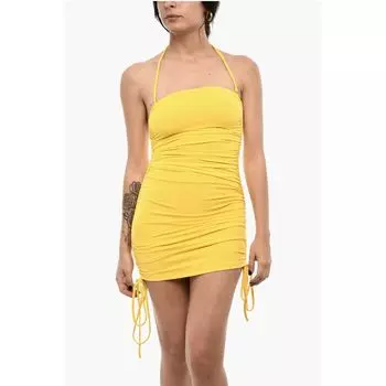 Драпированное мини-платье без бретелек Beah Cover Up Dsquared2, Yellow