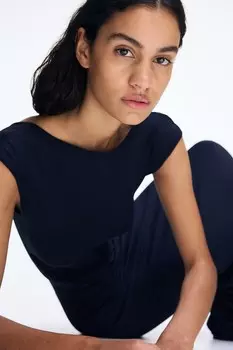 Драпированное облегающее платье H&M, синий