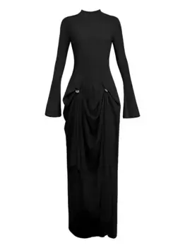 Драпированное платье Europa с рукавами колокол CHATS BY C.DAM, черный