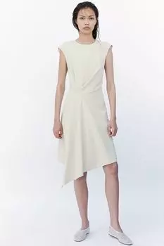 Драпированное платье H&M, бежевый