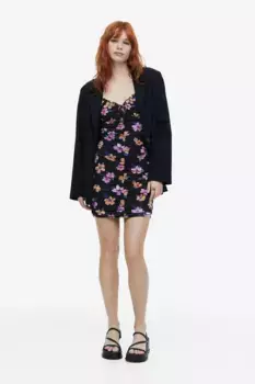 Драпированное платье H&M, черный