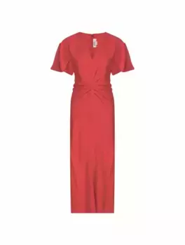 Драпированное платье из крепа Victoria Beckham, красный