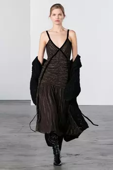 Драпированное платье коллекция zw ZARA, коричневый