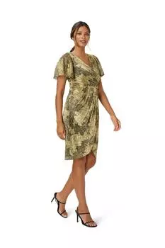 Драпированное платье-миди Adrianna Papell, бежевый