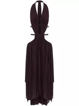 Драпированное платье миди Philosophy Di Lorenzo Serafini, коричневый