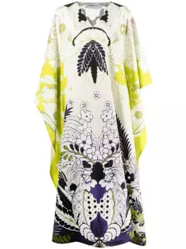 Драпированное платье с принтом World Arazzo VALENTINO GARAVANI, белый