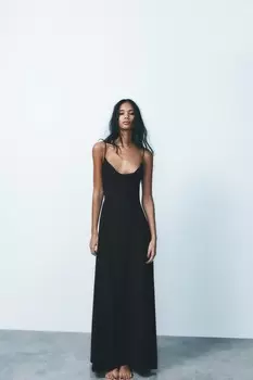 Драпированное платье ZARA, черный