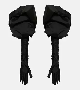 Драпированные перчатки Erdem, черный