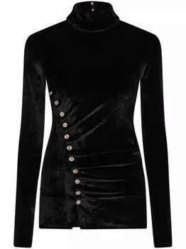 Драпированный бархатный топ Rabanne, черный