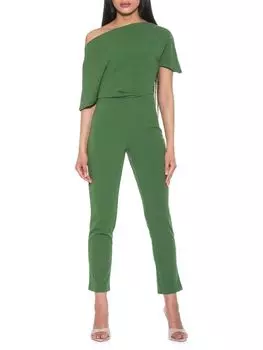 Драпированный комбинезон на одно плечо Alexia Admor, цвет Chartreuse