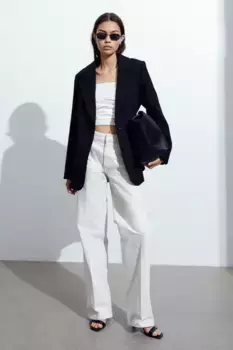 Драпированный топ-бандо H&M, белый