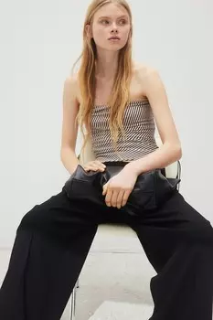 Драпированный топ бандо H&M, бежевый