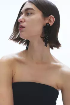 Драпированный топ-бандо H&M, черный