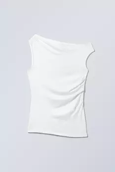 Драпированный топ гера Weekday, белый
