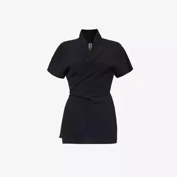 Драпированный топ из крепа Rick Owens, черный