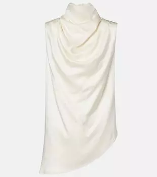Драпированный топ из сатина Rhe, кремовый
