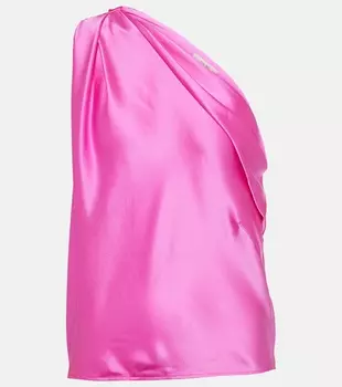 Драпированный топ из шелкового атласа The Sei, розовый