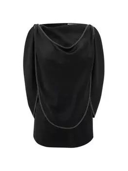 Драпированный Топ JW Anderson с вырезом лодочкой и лепестками, черный
