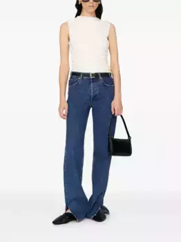 Драпированный топ Lucia с воротником-хомутом ANINE BING, белый