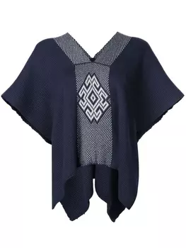 Драпированный топ с V-образным вырезом VOZ, синий