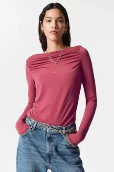 Драпированный топ с вырезом-лодочкой & Other Stories, красный