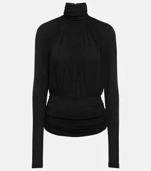 Драпированный топ Saint Laurent, черный