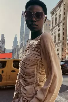 Драпированный топ ZARA, карамель