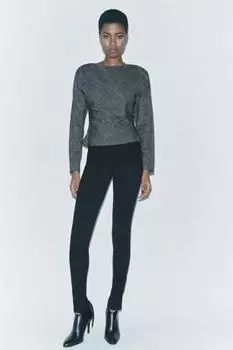 Драпированный топ ZARA, серый