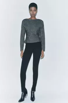 Драпированный топ ZARA, серый