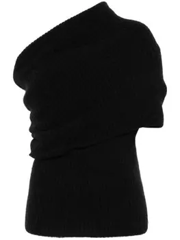 Драпированный трикотажный топ Рика Оуэнса Rick Owens, черный