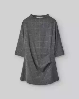 Драпированный женский топ с воротником-воронкой Adolfo Dominguez, серый