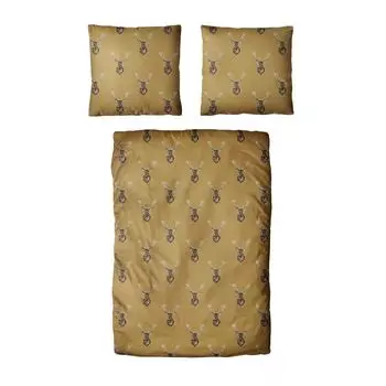 Dream Castle Микрофланелевое постельное белье - Узор оленя 135 x 200 см золотой олень, узор, золото Traumschloss