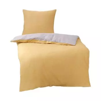 Dream Sleep Mako Сатиновая Двусторонняя наволочка с текстурой постельного белья одинарная 80х80 см Горчичный Traumschlaf