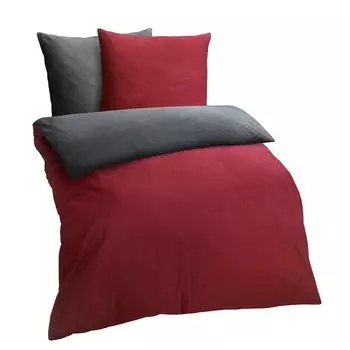 Dream Sleep Melange Beaver Наволочка для постельного белья одинарная 80х80 см Красный-Антрацит Traumschlaf